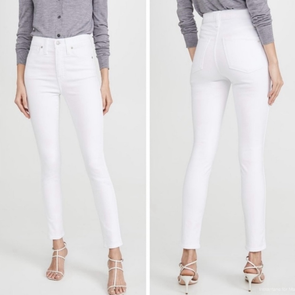 Madewell 10” High-Rise White Skinny Jeans Slim Fit